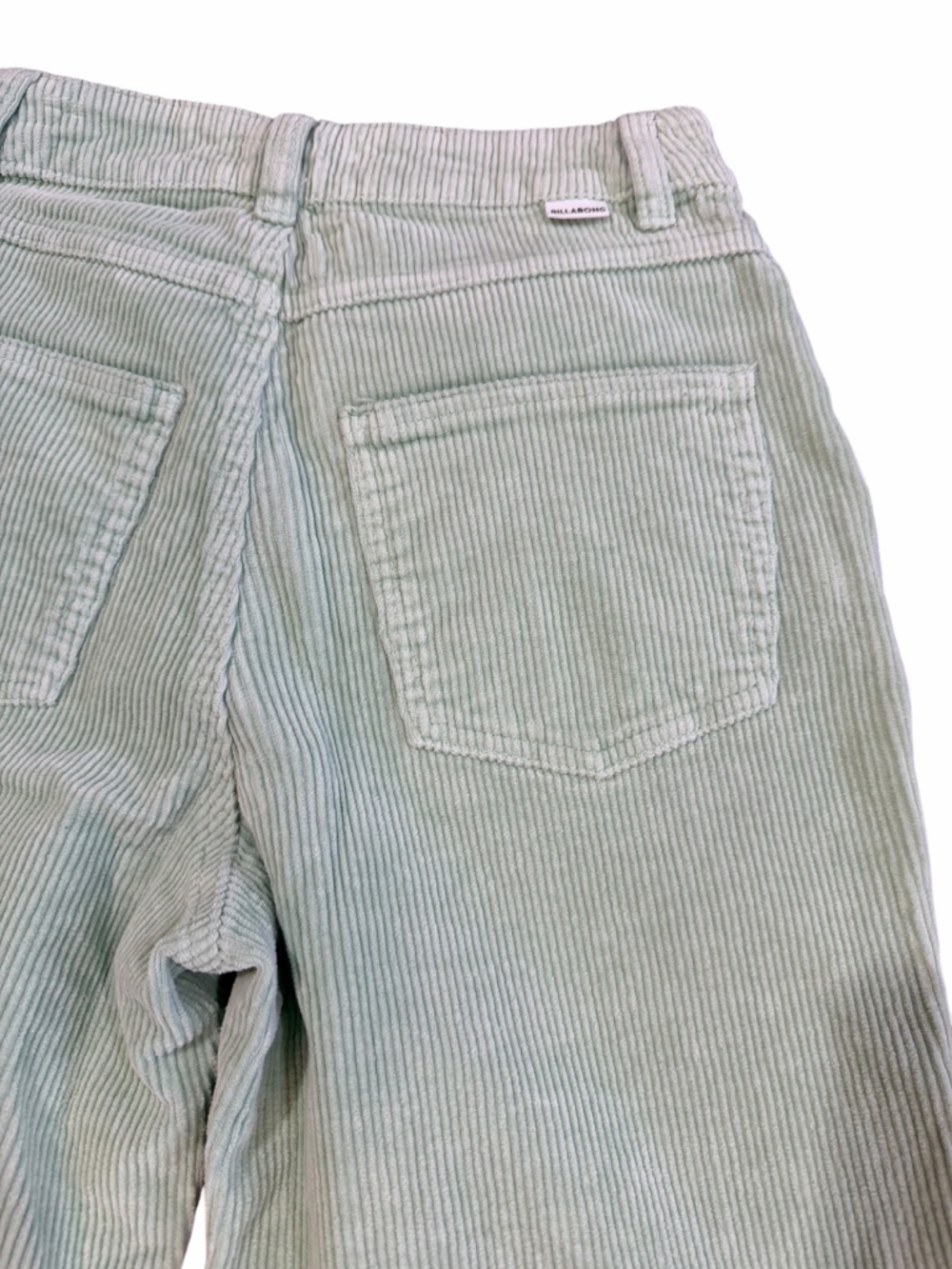 Billabong x Salty Blonde Sage Green Corduroy Pants High Rise Straight Leg 26 - Picture 3 of 10